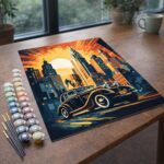 Voiture Art Déco à New York - Toile roulée