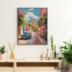 Voiture classique à Mexico - Toile roulée